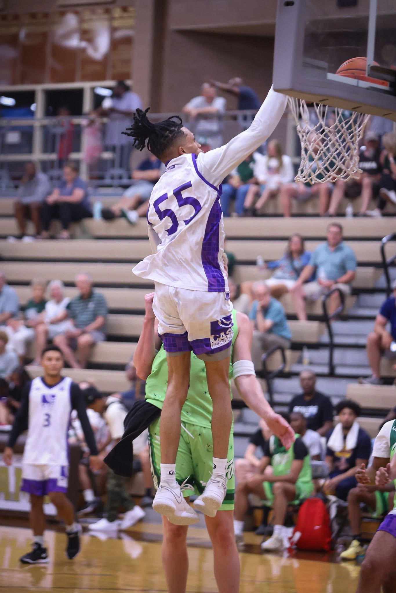 DeAire Lee #55 going up for a dunk